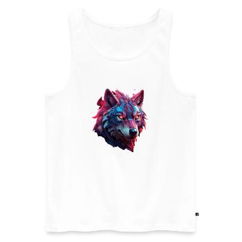 Wolf - Men's Premium Organic Tank Top - white - Front - Michal (187cm)