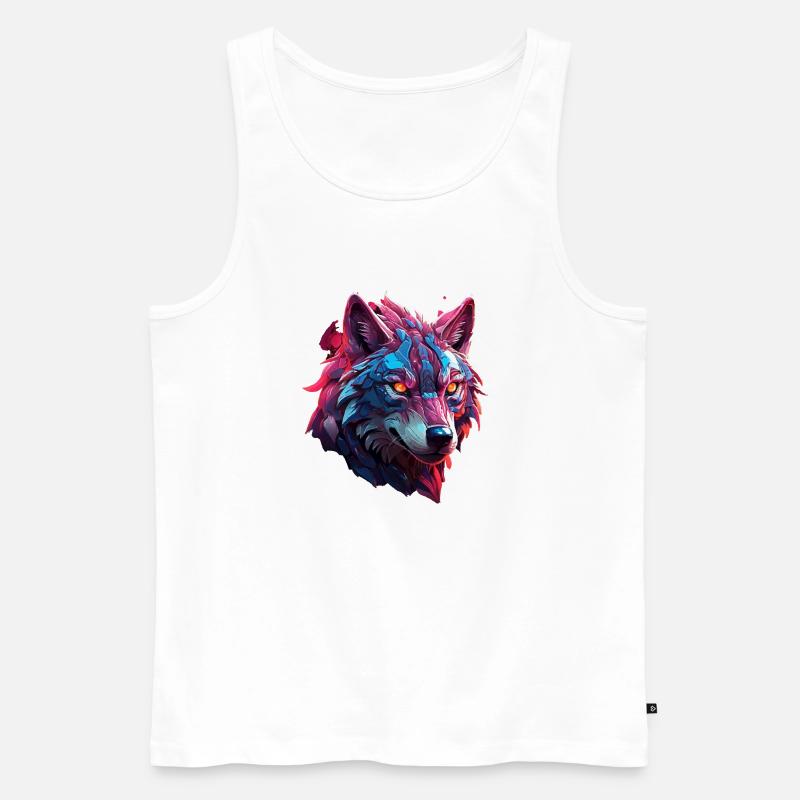 Wolf - Männer Premium Bio Tank Top - Weiß