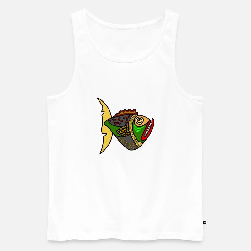 Fisch - Männer Premium Bio Tank Top - Weiß