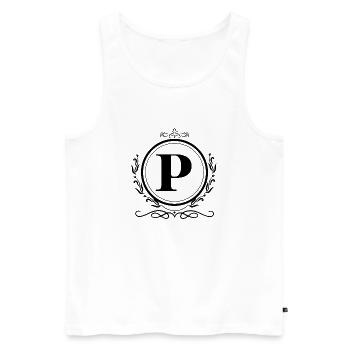 lettre p décoration - Débardeur bio Premium Homme - blanc - Devant - Michal (187cm)
