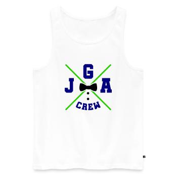 jga crew - Männer Premium Bio Tank Top - Weiß - Vorne - AI Model Male 178 light (178cm)