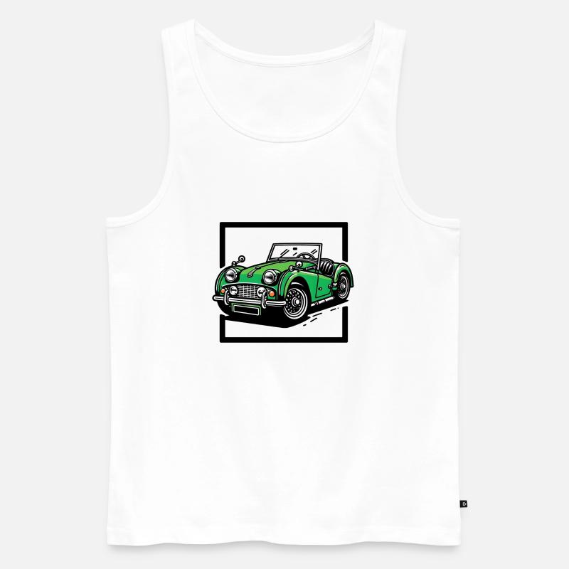 Grünes Oldtimer - Männer Premium Bio Tank Top - Weiß