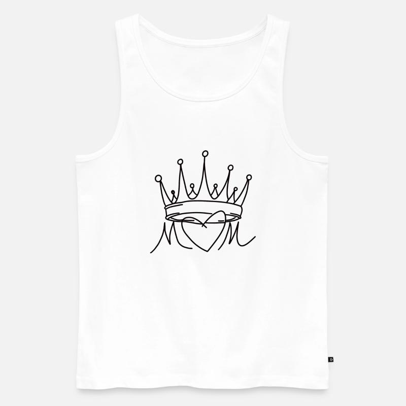 Mom Mama Mutter Krone - Männer Premium Bio Tank Top - Weiß