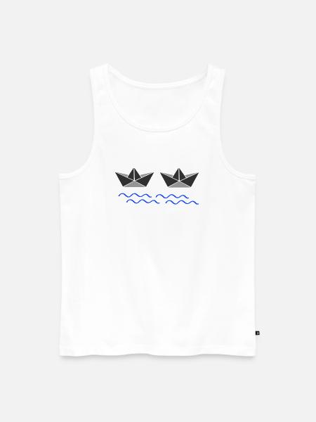 papierboote 02 - Männer Premium Bio Tank Top - Weiß