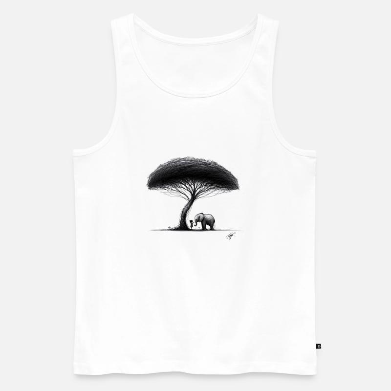 Kleines Mädchen Baum Elefant - Männer Premium Bio Tank Top - Weiß