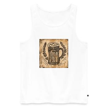 Biergarten München Oktober Bayern Bier Feiern Fest - Männer Premium Bio Tank Top - Weiß - Vorne - AI Model Male 178 light (178cm)