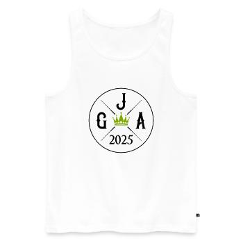 jga 2025 - Männer Premium Bio Tank Top - Weiß - Vorne - Michal (187cm)