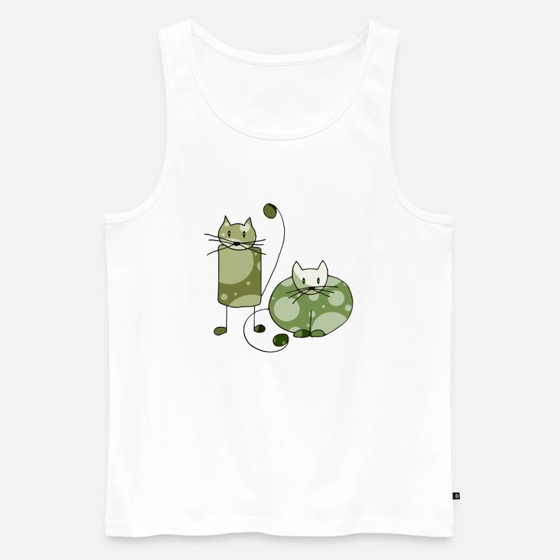 Katzen - Männer Premium Bio Tank Top - Weiß