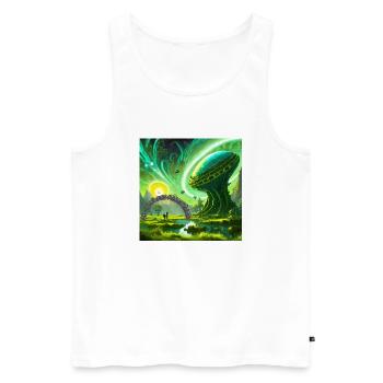Jenseits der Grenzen - Männer Premium Bio Tank Top - Weiß - Vorne - Michal (187cm)