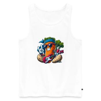 Rock 'n' Roll Rebell will Spass und Humor - Männer Premium Bio Tank Top - Weiß - Vorne - AI Model Male 178 light (178cm)