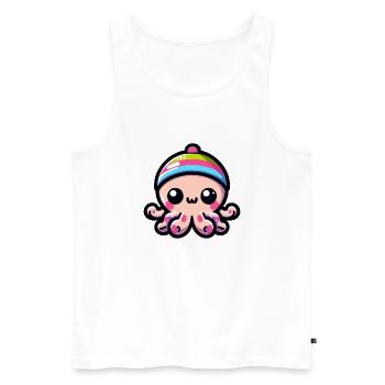 Niedlicher Kawaii-Baby-Oktopus - Männer Premium Bio Tank Top - Weiß - Vorne - AI Model Male 178 light (178cm)