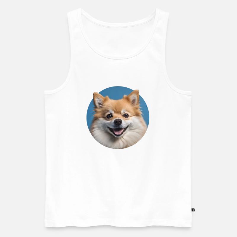 Spitz Hund - Männer Premium Bio Tank Top - Weiß