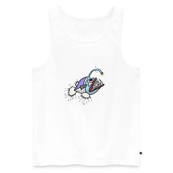Anglerfisch - Männer Premium Bio Tank Top - Weiß - Vorne - Michal (187cm)