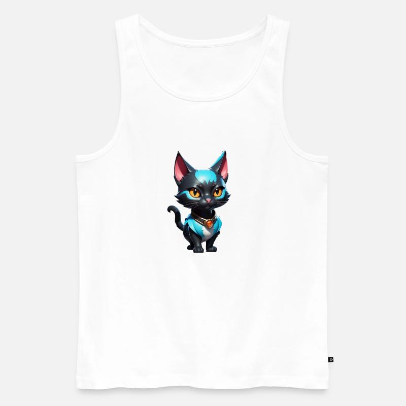 Katze Comic süß - Männer Premium Bio Tank Top - Weiß
