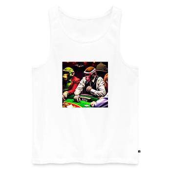 wonder 1682595247359 - Männer Premium Bio Tank Top - Weiß - Vorne - Michal (187cm)