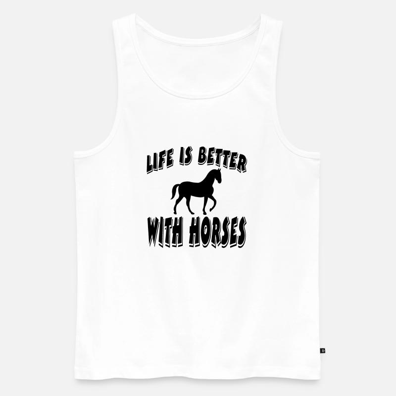 Pferd - Männer Premium Bio Tank Top - Weiß