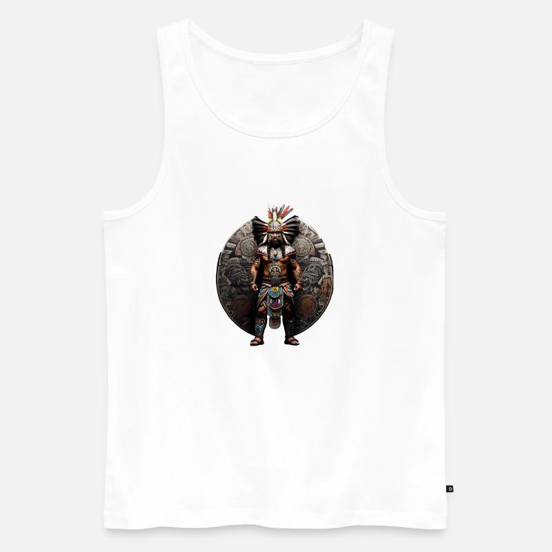 Aztekenkrieger - Männer Premium Bio Tank Top - Weiß