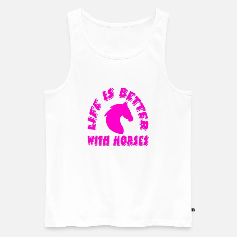 Pferde - Männer Premium Bio Tank Top - Weiß