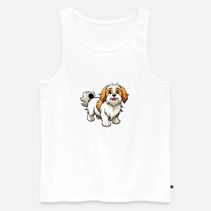 Zuversichtliche Lhasa Apso Parade - Männer Premium Bio Tank Top - Weiß