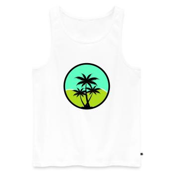 Palm trees - Men's Premium Organic Tank Top - white - Front - Michal (187cm)