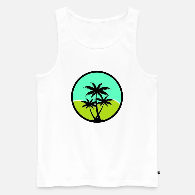 palmen - Männer Premium Bio Tank Top - Weiß