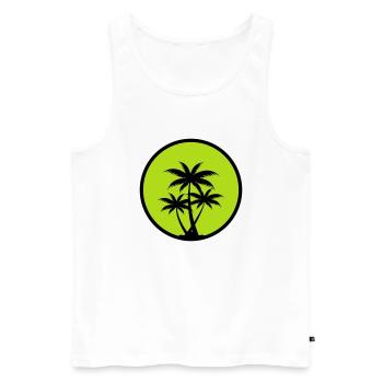 Palm trees - Men's Premium Organic Tank Top - white - Front - Michal (187cm)