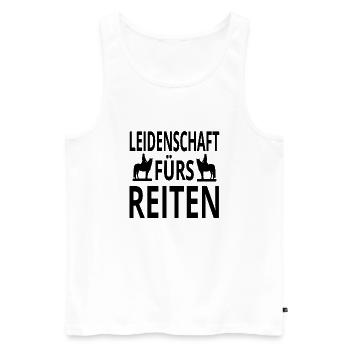 Reiten - Männer Premium Bio Tank Top - Weiß - Vorne - Michal (187cm)
