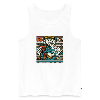 Haut dragon - Débardeur bio Premium Homme - blanc - Devant - Michal (187cm)