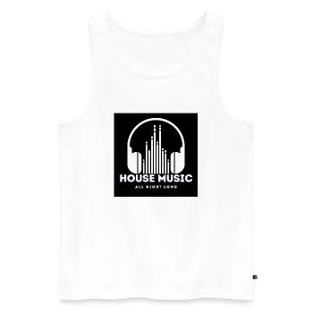 De la musique house toute la nuit - Débardeur bio Premium Homme - blanc - Devant - Michal (187cm)