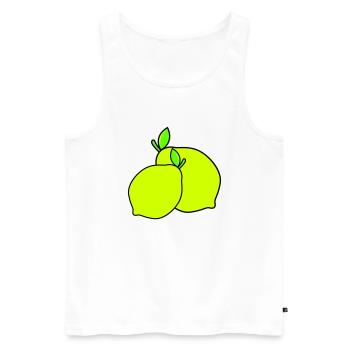zitronen - Männer Premium Bio Tank Top - Weiß - Vorne - Michal (187cm)