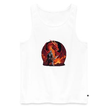 Dragon's Lair Showdown - Men's Premium Organic Tank Top - white - Front - AI Model Male 178 light (178cm)