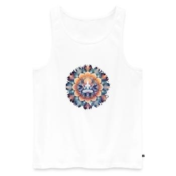 Mandala Time 4 - Männer Premium Bio Tank Top - Weiß - Vorne - Michal (187cm)