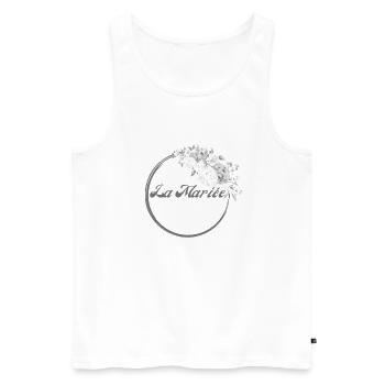 Die weiße Blumenbraut - Braut Geschenkidee - Männer Premium Bio Tank Top - Weiß - Vorne - Michal (187cm)