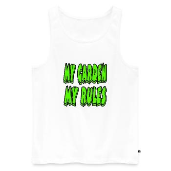 Garten - Männer Premium Bio Tank Top - Weiß - Vorne - Michal (187cm)