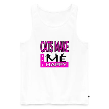 Feline - Men's Premium Organic Tank Top - white - Front - AI Model Male 178 light (178cm)