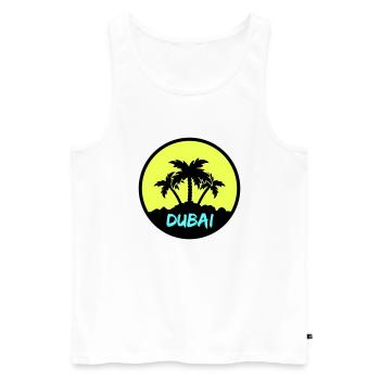 Dubai - Men's Premium Organic Tank Top - white - Front - AI Model Male 178 light (178cm)