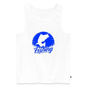 fish, fish, fishing, lake, sea, fishing, fauna, exotic - Men's Premium Organic Tank Top - white - Front - AI Model Male 178 light (178cm)
