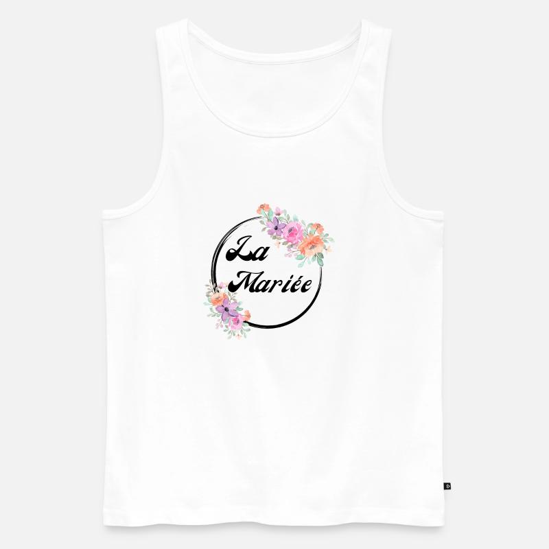 Die rosa Blumenbraut - Braut Geschenkidee - Männer Premium Bio Tank Top - Weiß