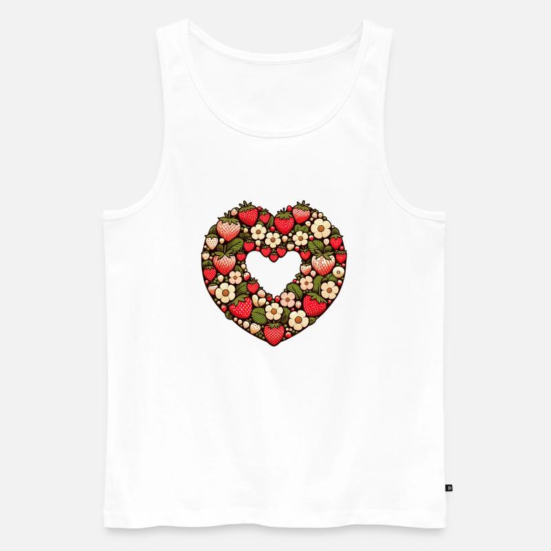 Erdbeeren - Männer Premium Bio Tank Top - Weiß