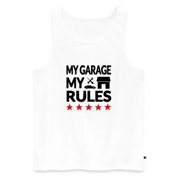 Garage - Men's Premium Organic Tank Top - white - Front - Michal (187cm)