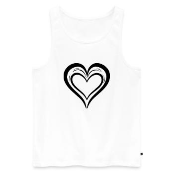 Herz - Männer Premium Bio Tank Top - Weiß - Vorne - Michal (187cm)
