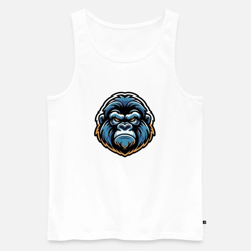 Maskottchen Gorillakopf - Männer Premium Bio Tank Top - Weiß