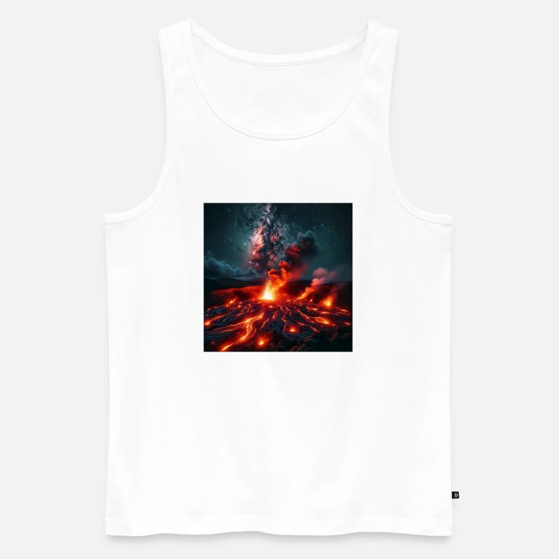 Vulkanausbruch - Männer Premium Bio Tank Top - Weiß