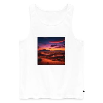 Wunderschöne Wüste - Männer Premium Bio Tank Top - Weiß - Vorne - Michal (187cm)