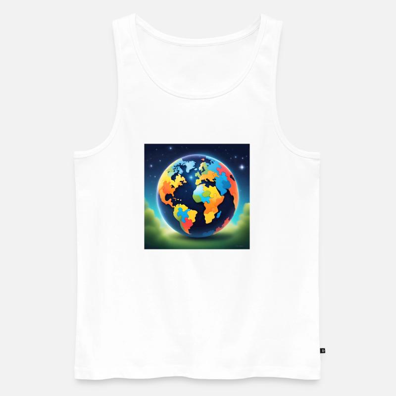 Autism World - Männer Premium Bio Tank Top - Weiß