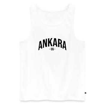 Ankara 06 Turquie Turquie Cadeau Vacances Türk TR - Débardeur bio Premium Homme - blanc - Devant - Michal (187cm)