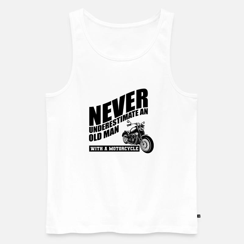 Lustiger Motorrad Spruch - Männer Premium Bio Tank Top - Weiß