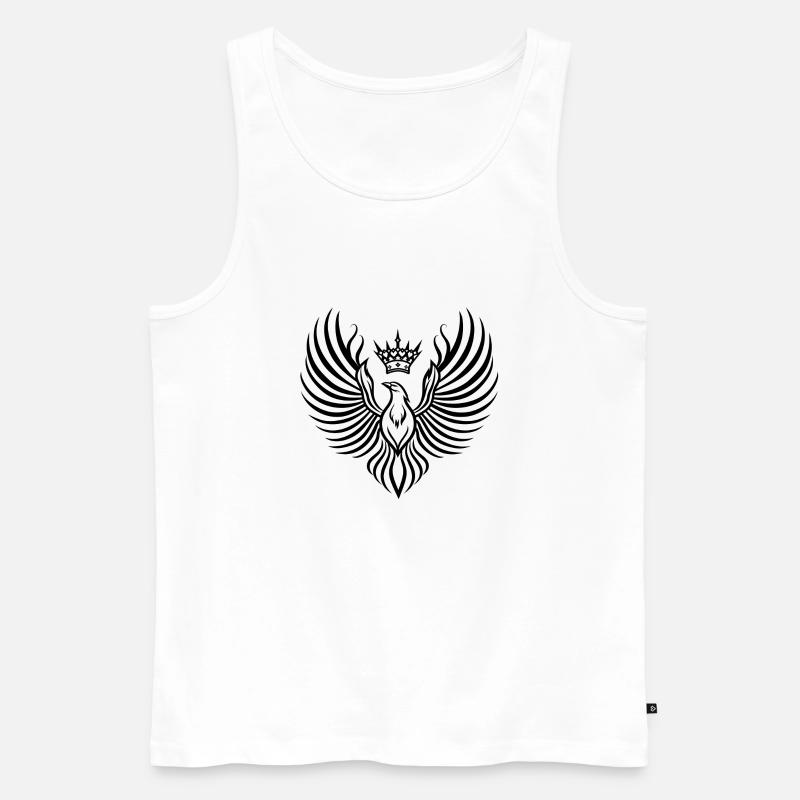 Phoenix mit schwebender Krone - Männer Premium Bio Tank Top - Weiß