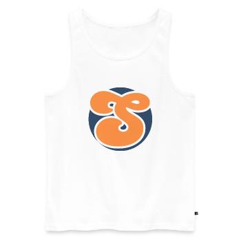 Buchstabe S Orange Sport - Männer Premium Bio Tank Top - Weiß - Vorne - Michal (187cm)