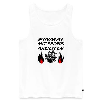 Feuerwehr - Männer Premium Bio Tank Top - Weiß - Vorne - Michal (187cm)